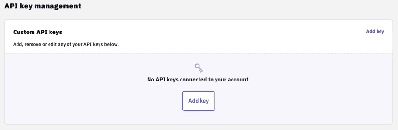 Accessing your API keys